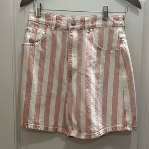 Zara striped pink red colored denim shorts SZ 4